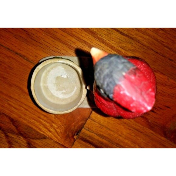 Red Cardinal Toothpick/candle holder Taiwan Bisque Porcelain Christmas Jasco 5" - Picture 4 of 5